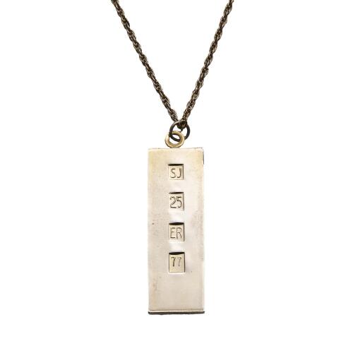 Gold Tone Ingot Pendant