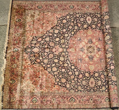 A Large Silk Kerman Rafsanjan Sherkat Rug