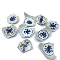 Nine Ming Dynasty Shards with Fu Gui Jia Qi Marks