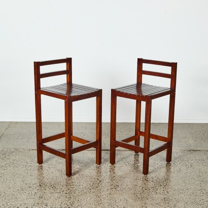 A Pair of Wooden Bar Stools