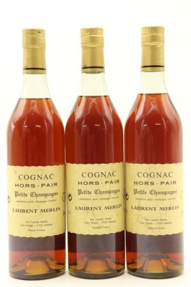 (3) Laurent Merlin Hors-Pair Petite Champagne Cognac, 42% ABV, 700ml
