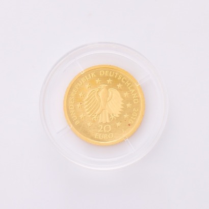 German, 20-Euro .999 Fine Gold, Coin, from the Series &ldquo;German Forest&rdquo; &ndash; Oak, 2010 with Box and Info Card