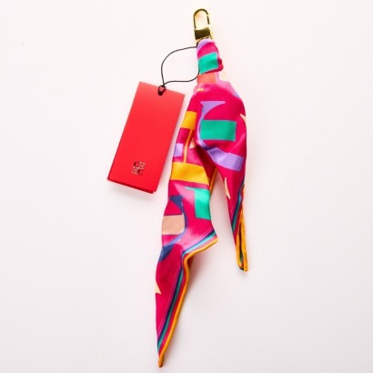 Carolina Herrera, Initials Puzzle Scarf Bag Charm - Near new