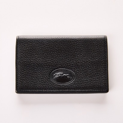 Longchamp, Black Leather Cardholder