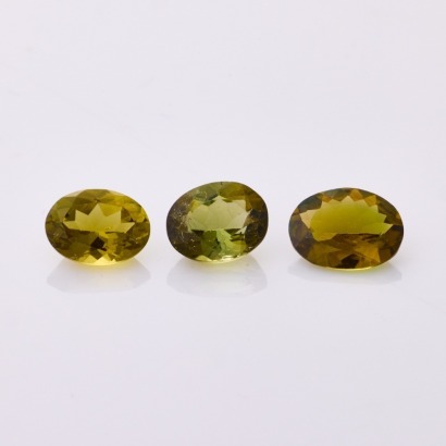One Parcel of Three, Loose 2.72ct Oval Green Tourmalines