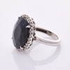 18ct White Gold, Large, 15.20ct Black Sapphire / .28ct Diamond Ring - 2
