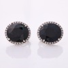 18ct White Gold, Modern, Large 24.50ct Black Sapphire / .52ct Diamond Earrings