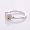 18ct White Gold, Modern, 1.00ct Fancy Light Yellow Diamond / .20ct Diamond Ring - 2