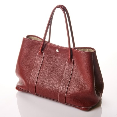 Hermes, Rouge H Negona Leather Garden Party 36 with Box
