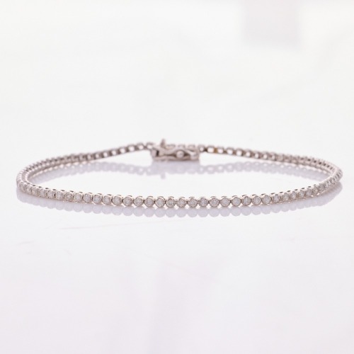 14ct White Gold, .89ct Daimond set Tennis Bracelet - Near new