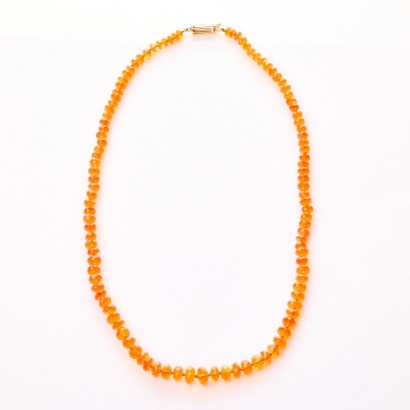 45cm Fire Opal Strand Necklace with 9ct Yellow Gold Clasp