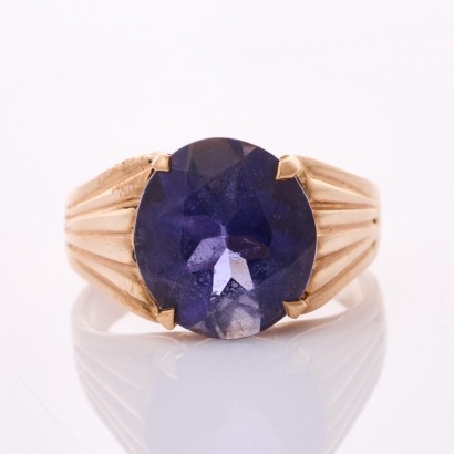 10ct Rose Gold, Modern, 5.50ct Iolite Ring