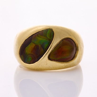 14ct Yellow Gold, Modern, Fire Agate Ring