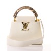 Louis Vuitton, White Taurillon / Beige Python, Mini Capucines Bag with Box