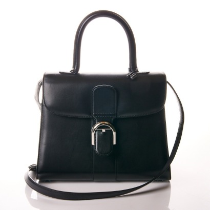 Delvaux, Noir Brillant MM Box Calf Leather Bag