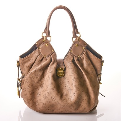 Louis Vuitton, Monogram Mahina Gris Perle Large Leather Bag