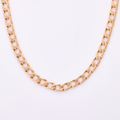 9ct Rose Gold, Vintage, 63cm Curb Link Chain