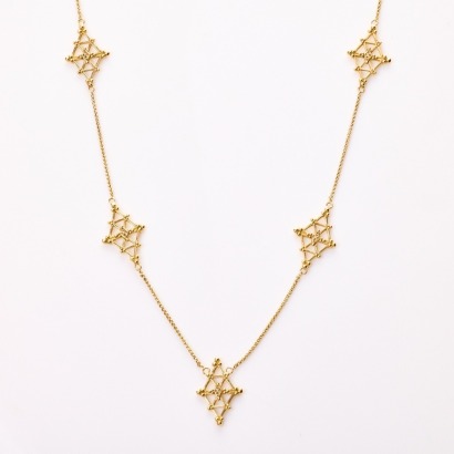 Zoe & Morgan, 80cm Gold Plated / Sterling Silver, Long Fox Link Necklace with Box
