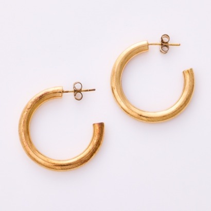 9ct Yellow Gold, 29mm Hollow Hoop Earrings