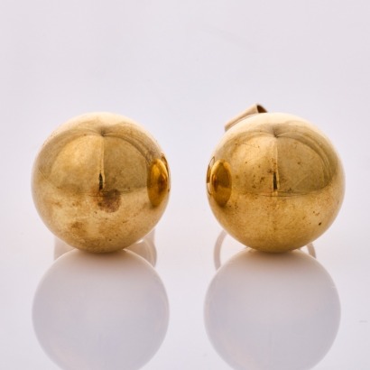 9ct Yellow Gold, 14.20mm Hollow Ball Stud Earrings