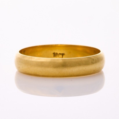 18ct Yellow Gold, 3.8mm Plain Band, Size L