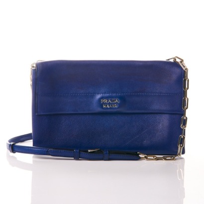 Prada, Dark Blue Calf Leather Shoulder Bag, circa 2014