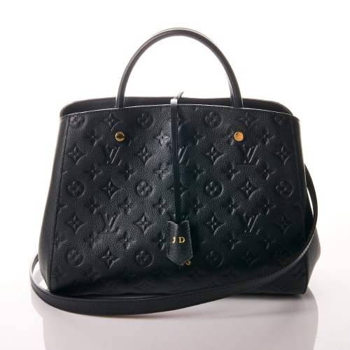 Louis Vuitton, Black Monogram Empreinte Montaigne MM Bag
