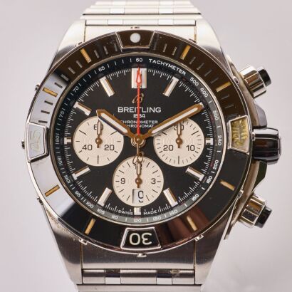 Stainless Steel / Ceramic, 44mm Breitling Super Chronomat B01, Self Winding Wristwatch