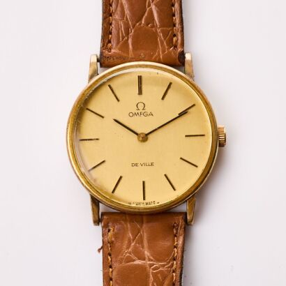Gold-Plated, 32mm OMEGA De-Ville Hand-Wound Men&rsquo;s Dress Wristwatch, circa 1976