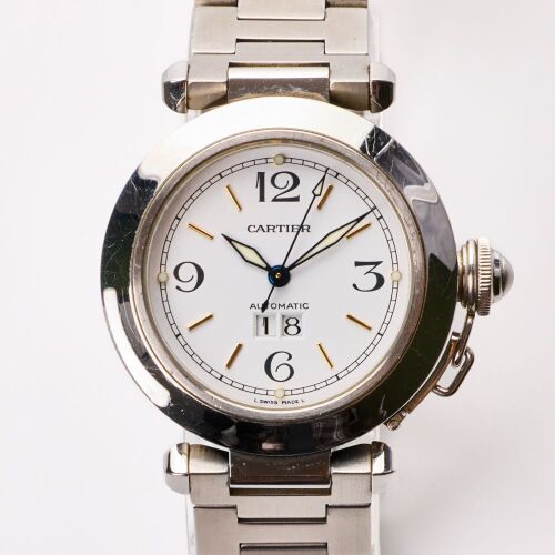 Stainless Steel, 35.5mm Cartier Pasha C Sea-Timer Grande Date Automatic Wristwatch