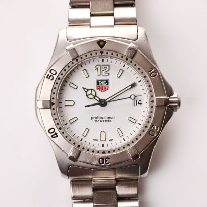 Stainless Steel, 37.5mm TAG Heuer Professional 2000 Series, Quartz Wristwatch, circa 1999