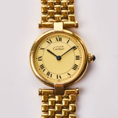 Vermeil, 24mm Cartier, Must de Cartier, Vendome Quartz Wristwatch, circa late '80's / early 90's