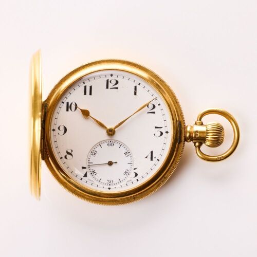 18ct Yellow Gold, Full-Hunter Dennison Cased Swiss Snail Regulator Pocket Watch, circa 1902