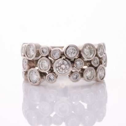 18ct White Gold, 1.78ct Diamond Set Dress Ring