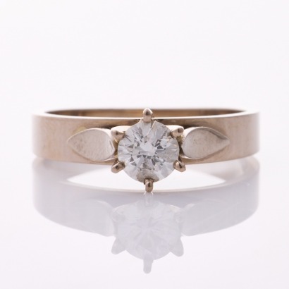 18ct White Gold, .45ct Diamond Solitaire Ring