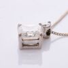 18ct White Gold, 2.01ct Square Cut Diamond /.10ct Diamond Solitaire Necklace, GIA certified - 2