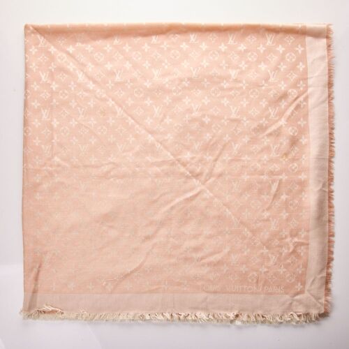 Louis Vuitton, 138cm x 138cm, Monogram Pale Pink Shawl