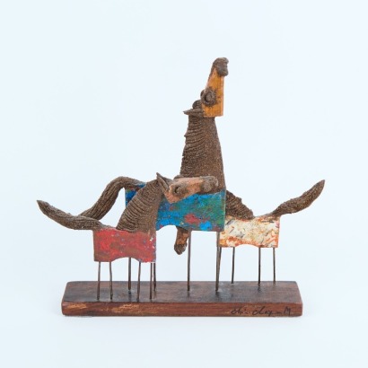 A Chin Clay Horse Sculpture