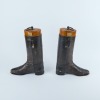 A Pair of English Black Leather Riding Boots With Trees