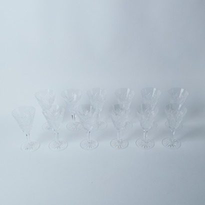 A Set Of Twelve Waterford Crystal Mooncoin Wine Glasses