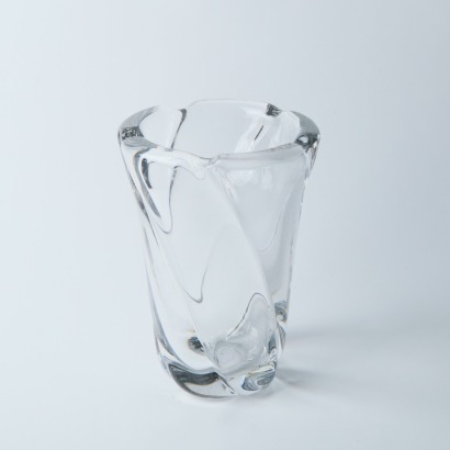 A Large Crystal Vase Made by Daum, France