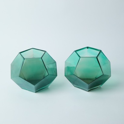 A Pair of Glass Geometric &sbquo;&Auml;&uacute;French Country Collection&sbquo;&Auml;&ugrave; Vases