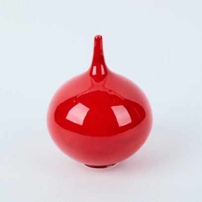 A Peter Collis Red Orb Vase