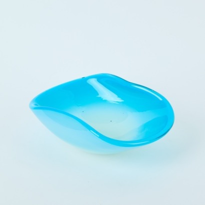 A Murano Blue Glass Bowl with Lipped Edges A/F