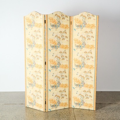 A French Three-Panel Chinoiserie Patterned Screen