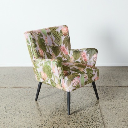 A Modern Accent Lounge Chair In Hobart Floral Fabric