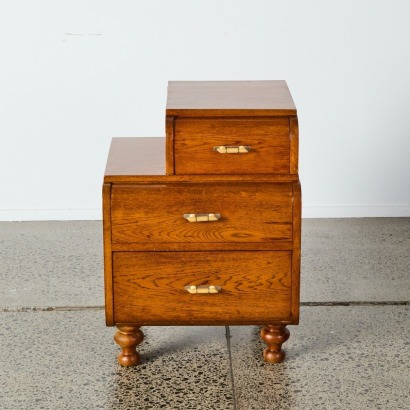 An Art Deco Solid Oak Side Table