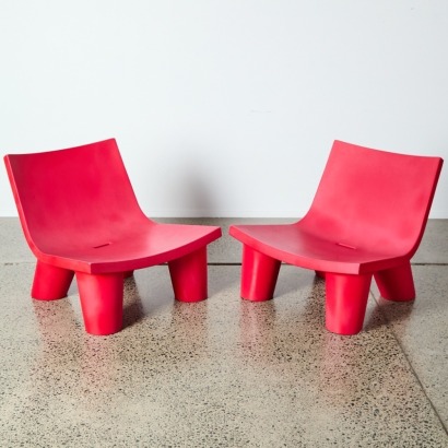 A Pair of Low Lita Slide Chairs Paola Navone