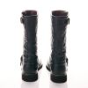 Chanel, Black Quilted Leather Mid-Calf Biker Boots, Size 39 - 3