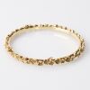 Karen Walker, 9ct Yellow Gold, Modern, Applied Carved / Engraved Wreath Bangle